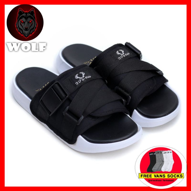 WOLF FWTR FOOQU Hiroo Art. - Sandal Gunung Triple Flexible Strap Unisex Pria Wanita - SGU-FQU-0001