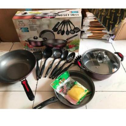 [COD] PANCI WAJAN SET GSE COOKING SET 14 PANCI SET LENGKAP DENGAN SPATULA - PANCI SERBAGUNA