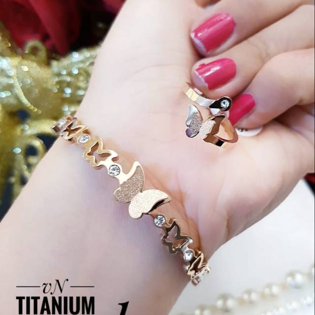 Titanium gelang dan cincin 2734j