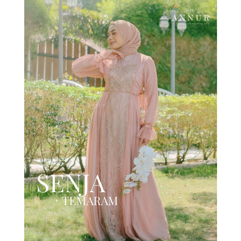 Annur Label Pre Order Senja Temaram lingkar simpel bordir payet dress bridesmaid kondangan