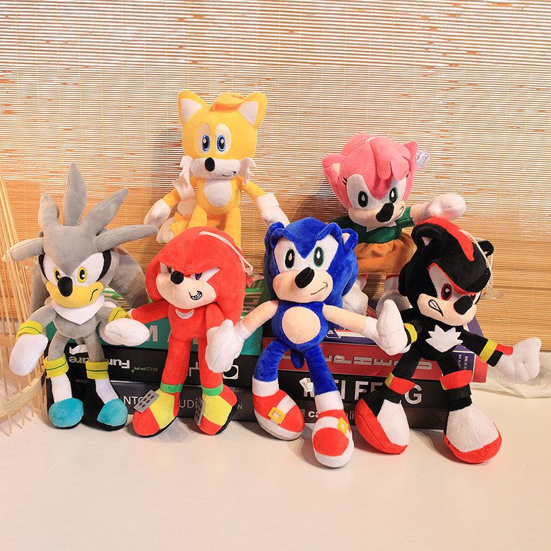 28cm Sonic Boneka The Hedgehog Shadow Mainan Plush Beranak Amy Rose Knuckle Tail Toy