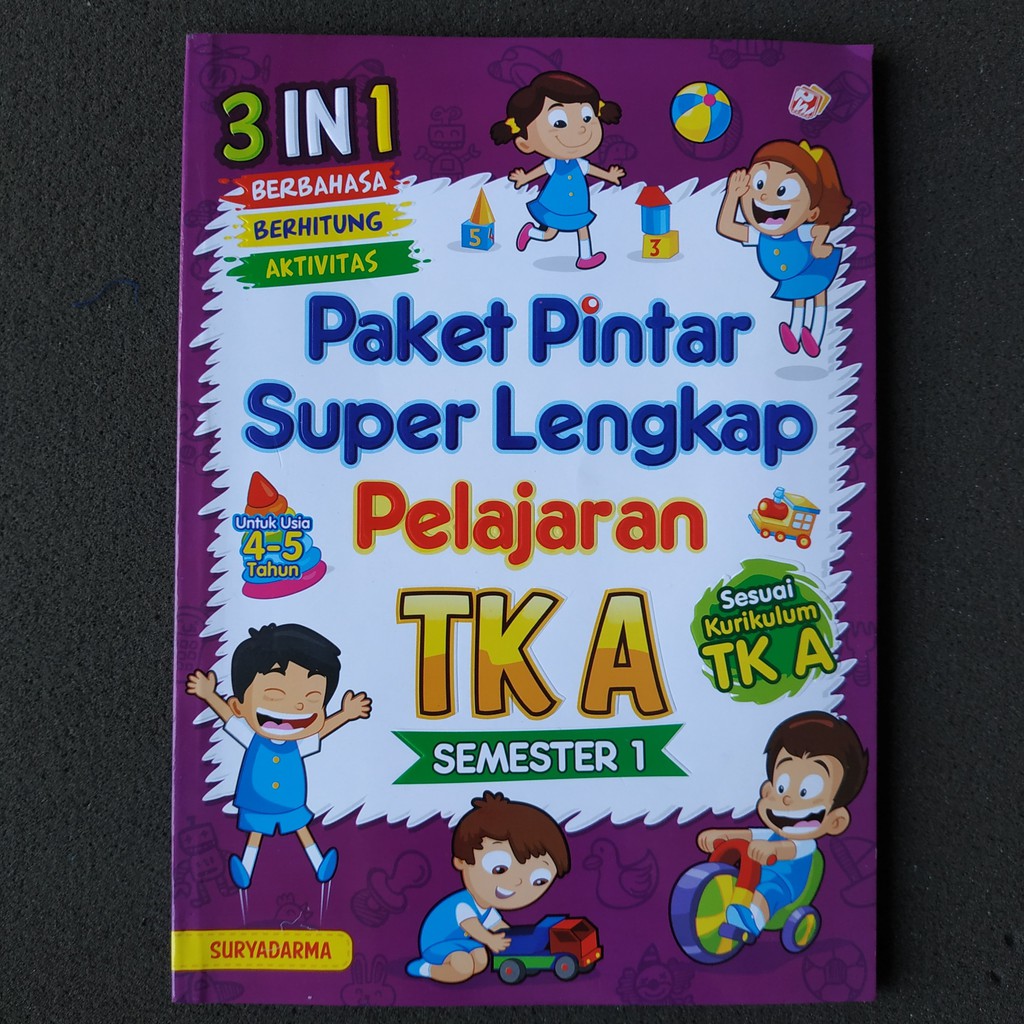 BUKU ANAK TK Paket Pintar Super Lengkap Pelajaran TK A Semester 1 -Original- Suryadarma