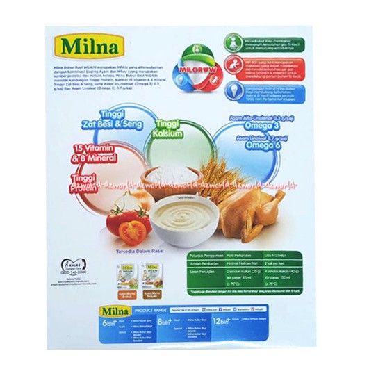 Milna Wgain Ayam Manis Teriyaki Ayam Bayam 120gr bubur bayi Penambah berat badan bayi
