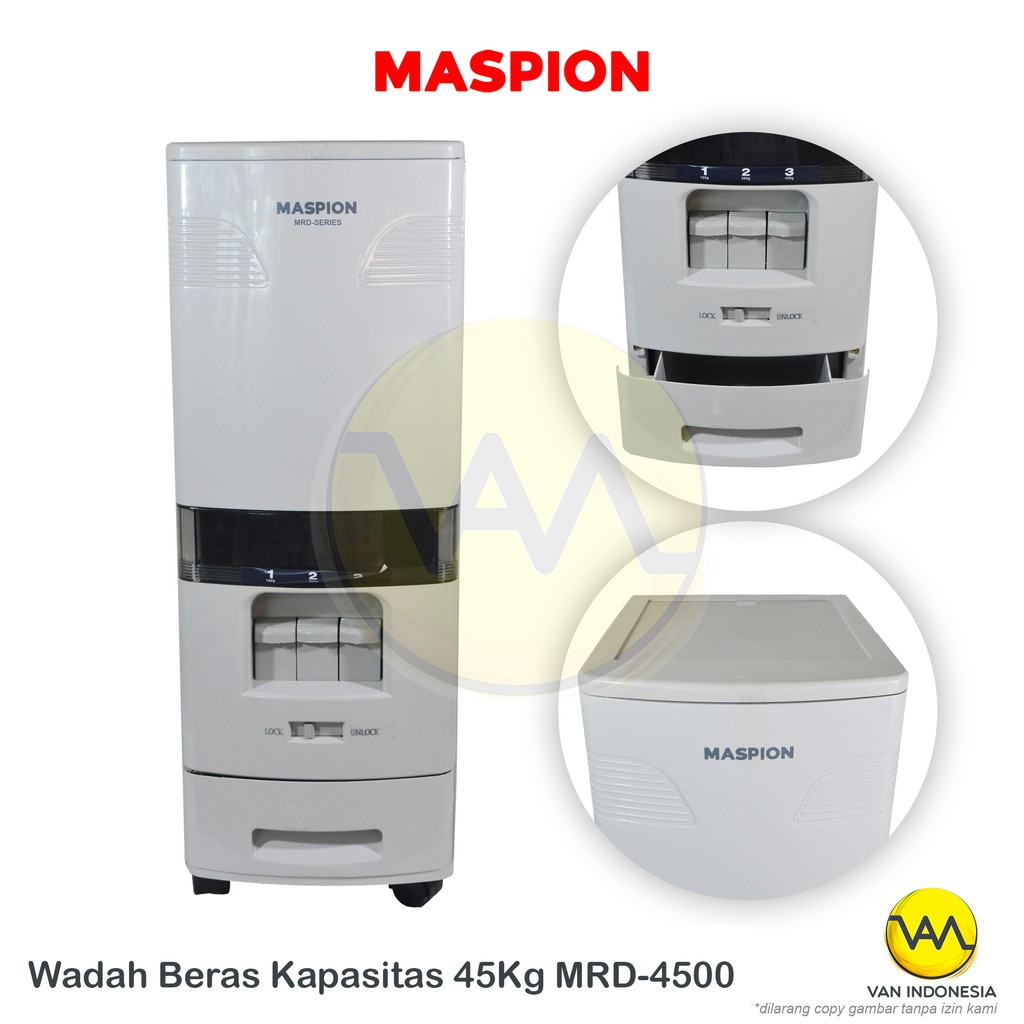 Tempat Penyimpan Beras 45Kg Maspion Rice Box MRD 4500