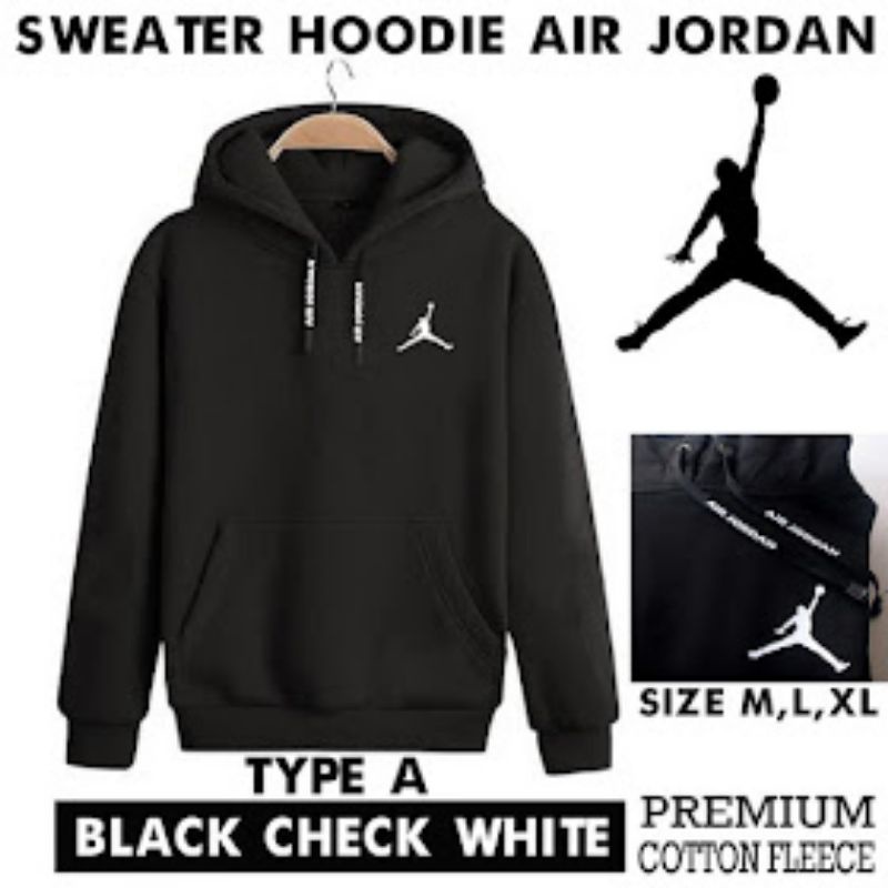 HOODIE AIR JORDAN - HOODIE HITAM - JAKET SPORT