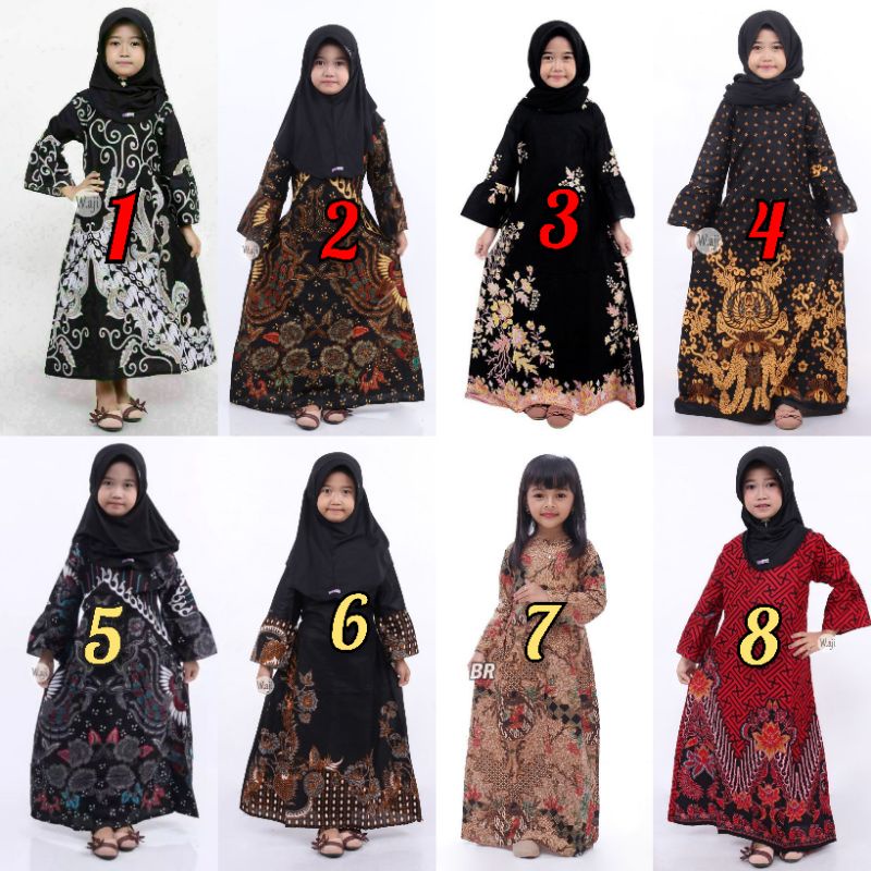 BAJU GAMIS BATIK ANAK PEREMPUAN GAMIS BEST SELLER GAMIS ANAK 2-12 TAHUN