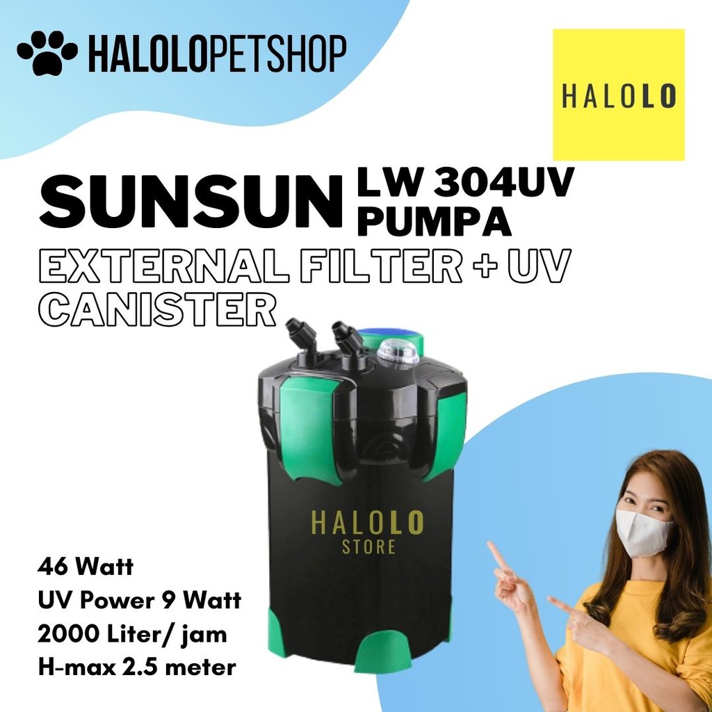 External Filter Canister Aquarium SUNSUN Canister LW 304 UV Pumpa Filter Akuarium Aquascape