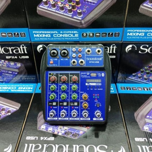 mixer soundcraft 4 channel efx4 USB BLUETOOH baru support pc