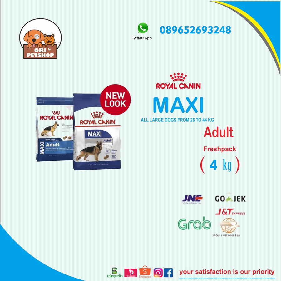 Royal Canin Maxi Adult 4 Kg freshpack makanan anjing