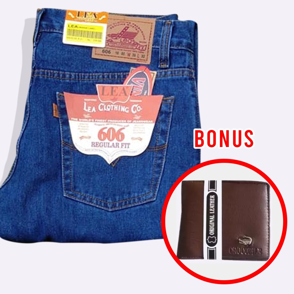 Celana Jeans Lea 606 Standart Reguler Fit Pria Cowok Masa Kini Panjang Casual Size