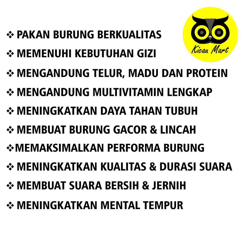 PAKAN DORODOD EDAN KHUSUS OCEHAN MAKANAN PUR VOER RACIKAN BURUNG MURAI KACER ANIS CUCAK DLL PDEKSDE