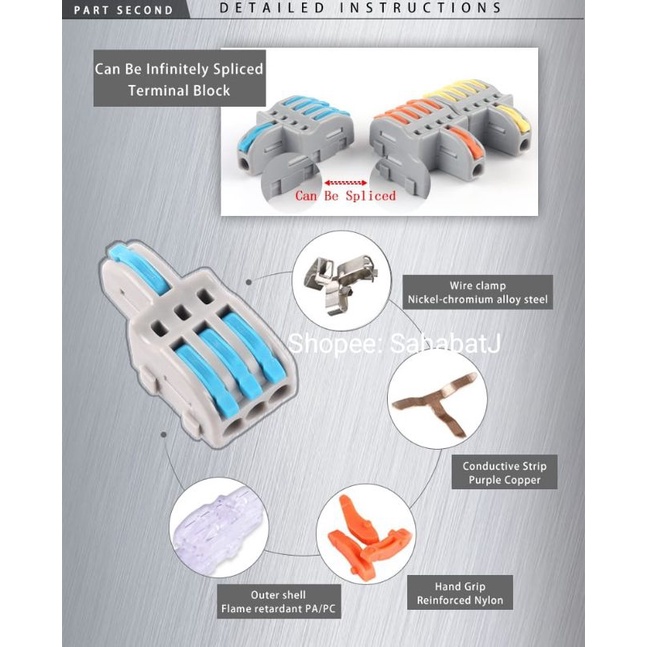 Konektor Kabel NV-F12/F13/F14/F15 AO/O Sambungan Kabel 1 Lubang ke 2/3/4/5 Wire Connector NV-F Series