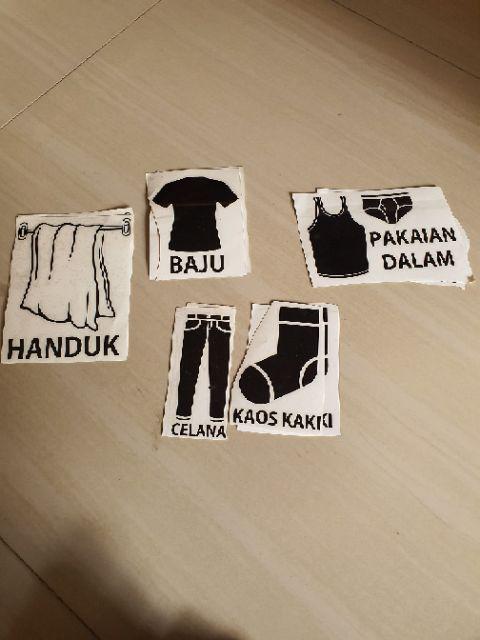 Stiker Nama Handuk Selimut Jeans Pakaian Dalam Tanda Lemari Laci Cabinet Rak Sticker Tag Fashion