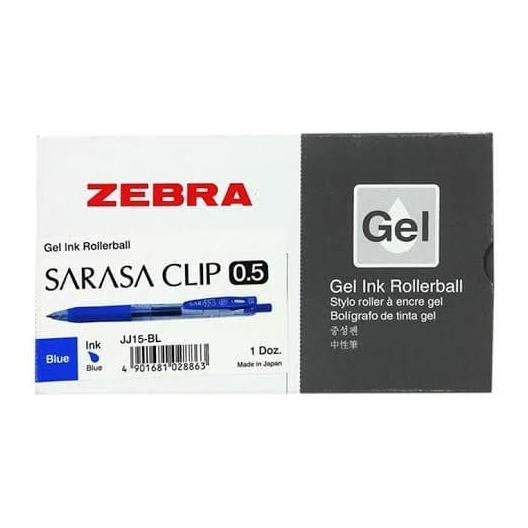 

Pulpen pen sarasa zebra clip gell 0.5 0.7 1.0 ( hitam & biru)