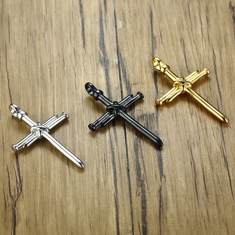 European and American cross men's pendant punk style personality men's necklace jewelry