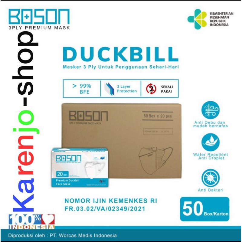 Boson Masker Duckbill 3Ply 1 Karton