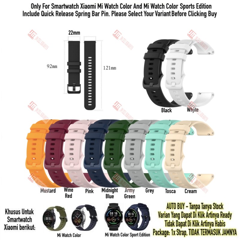 Tali Jam 22mm Watch Strap Xiaomi Mi Watch Color  - OYE Rubber Silikon Warna Warni