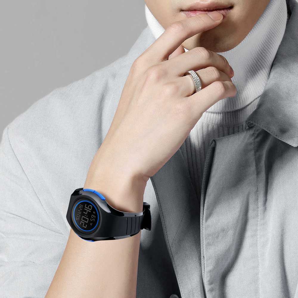 Jam Tangan Pria Cowok Water Resistance Digital Unik Terbaru Hitam