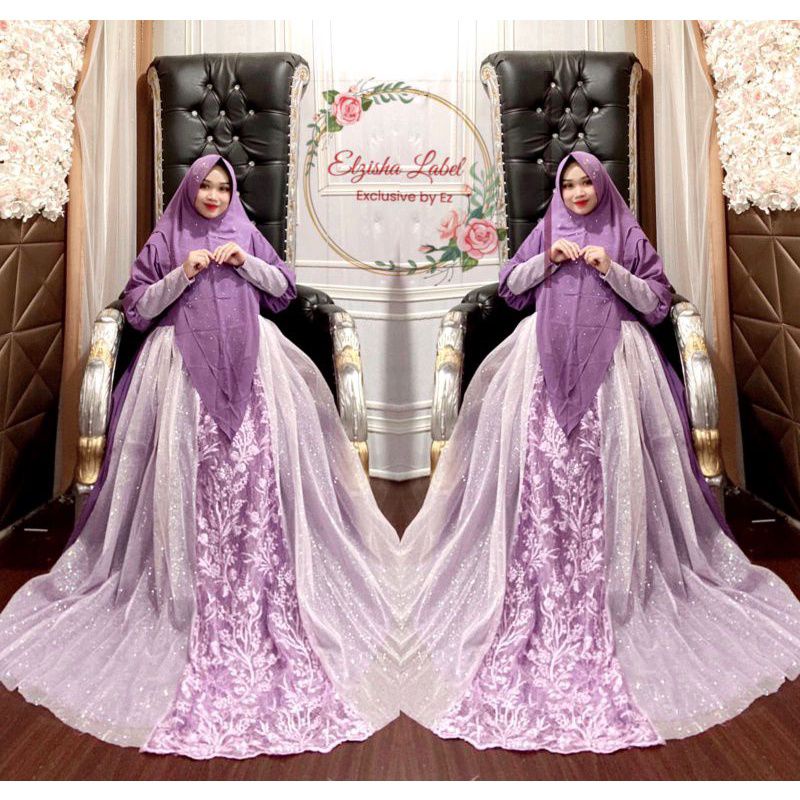 GAMIS PESTA PREMIUM BROKAT MIX TULLE MEWAH