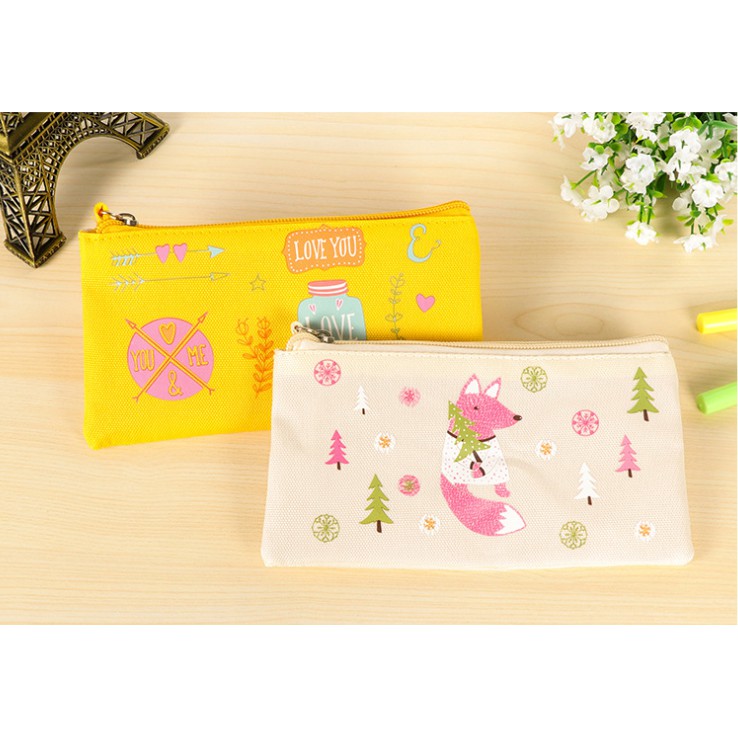 

(PROMO) Tempat Pensil Kanvas Rubah, Love, dan Cake