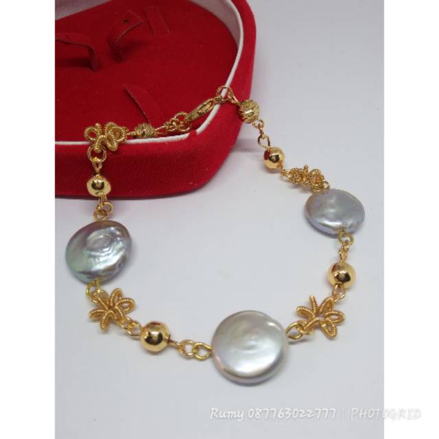 Gelang mutiara air tawar barok
