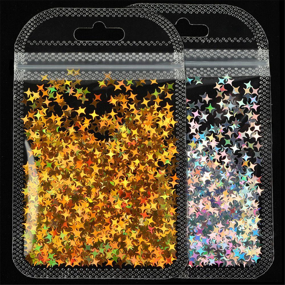 Top Nail Sequin Hiasan Nail Art Glitter Laser 3D