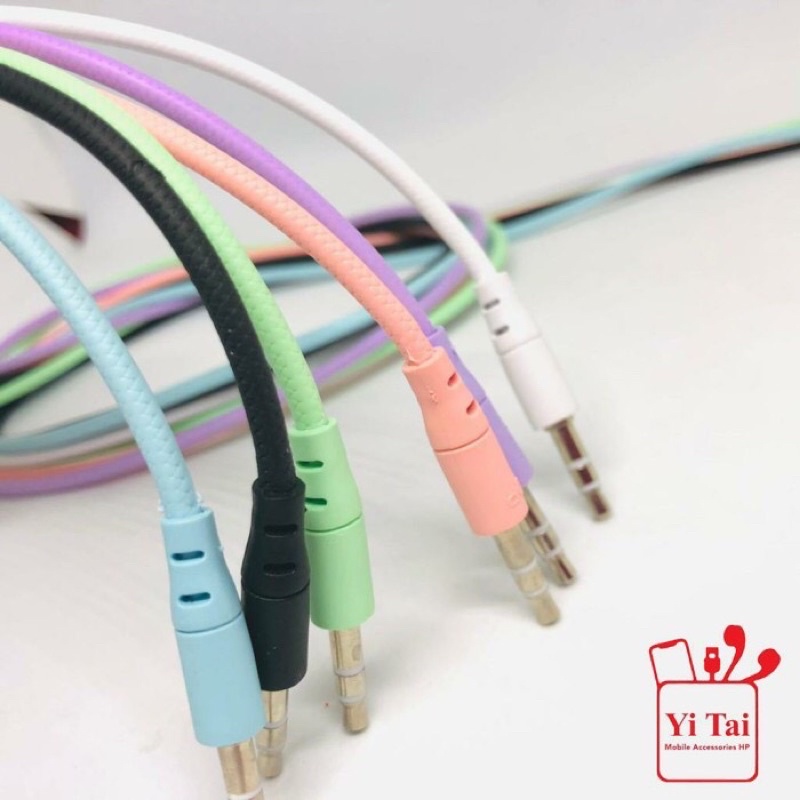 YI TAI KABEL AUX 1 KE 1 MACARON - KABEL JACK AUDIO 1 KE 1 -DUNIA ACC