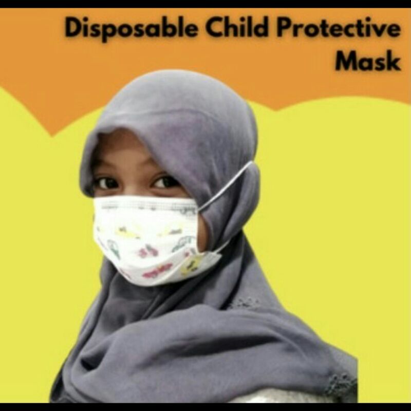 Banda Aceh Masker Headloop / Hijab 3 Ply Anak Isi 50 Pcs