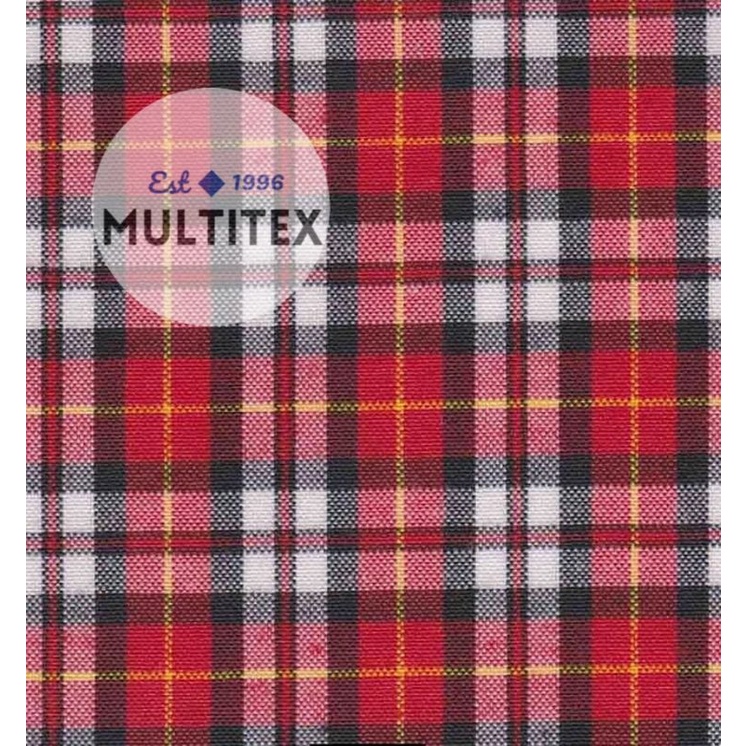 [GULUNGAN] bahan kain kotak merah tc katun burberry kemeja seragam halus adem lembut cotton kotak se