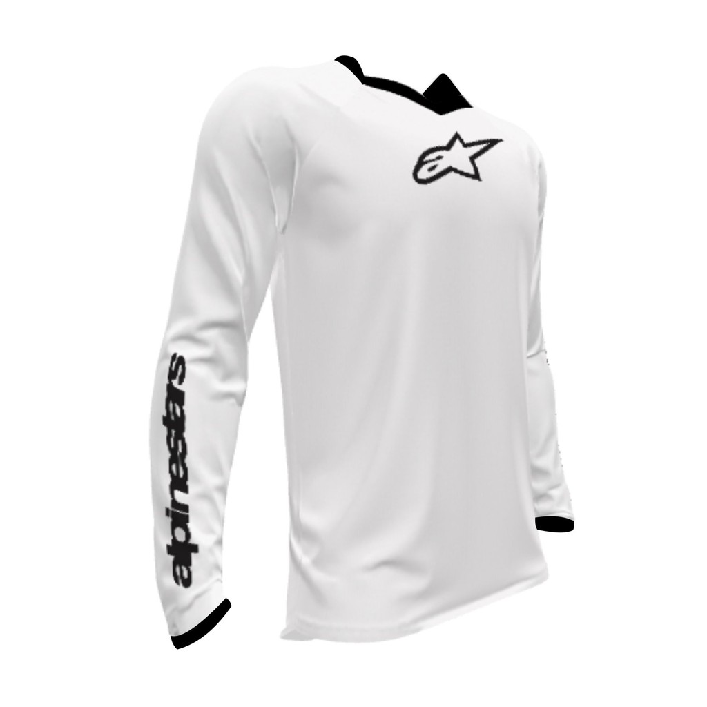Download Jersey Sepeda Gowes Alpinestars Putih list Hitam | Shopee ...