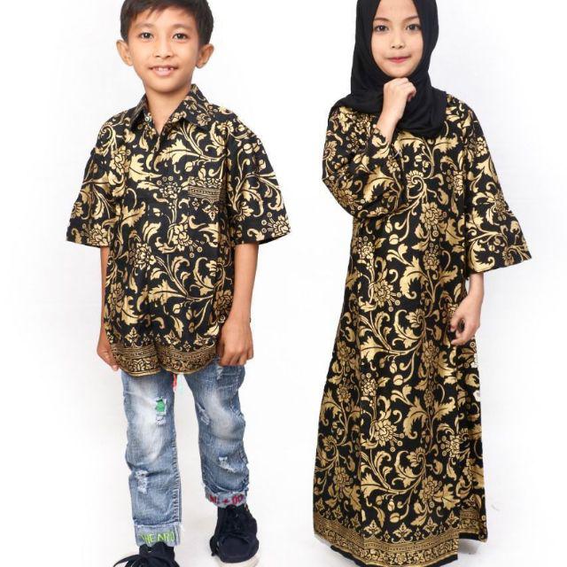 Seragam Keluarga Maura Couple Sania Ruflle Batik Couple Ori Ndoro Jowi - Motif Bakung Prada-HEM ANAK