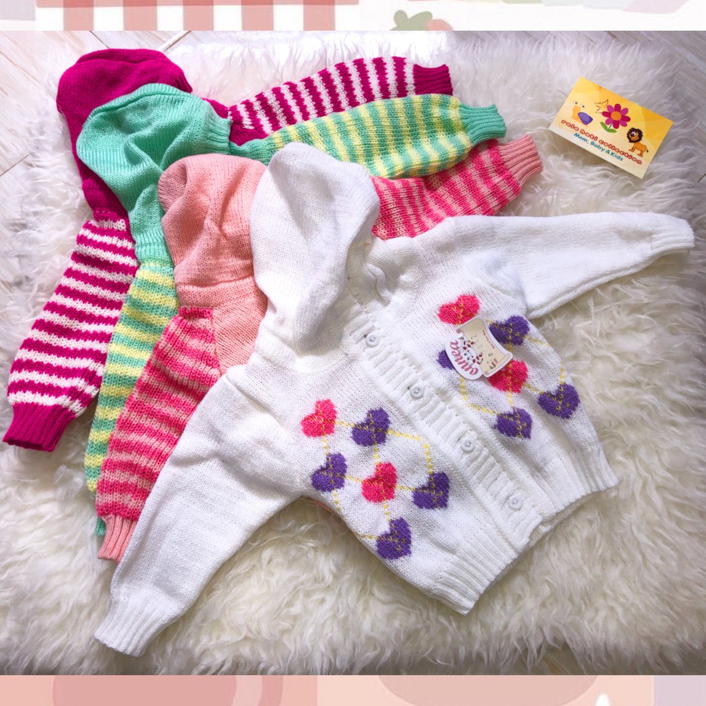 Jaket Bayi Rajut Onnea Warna Topi Laki Perempuan-5