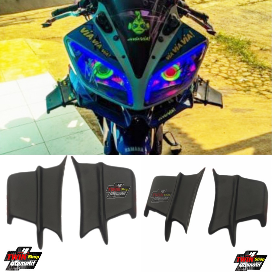 AERO FAIRING R15 V2, WINGLET R15V2 MODEL DUCATI UNIVERSAL, BISA UNTUK NINJA 250 FI, NINJA 250 CARBU,