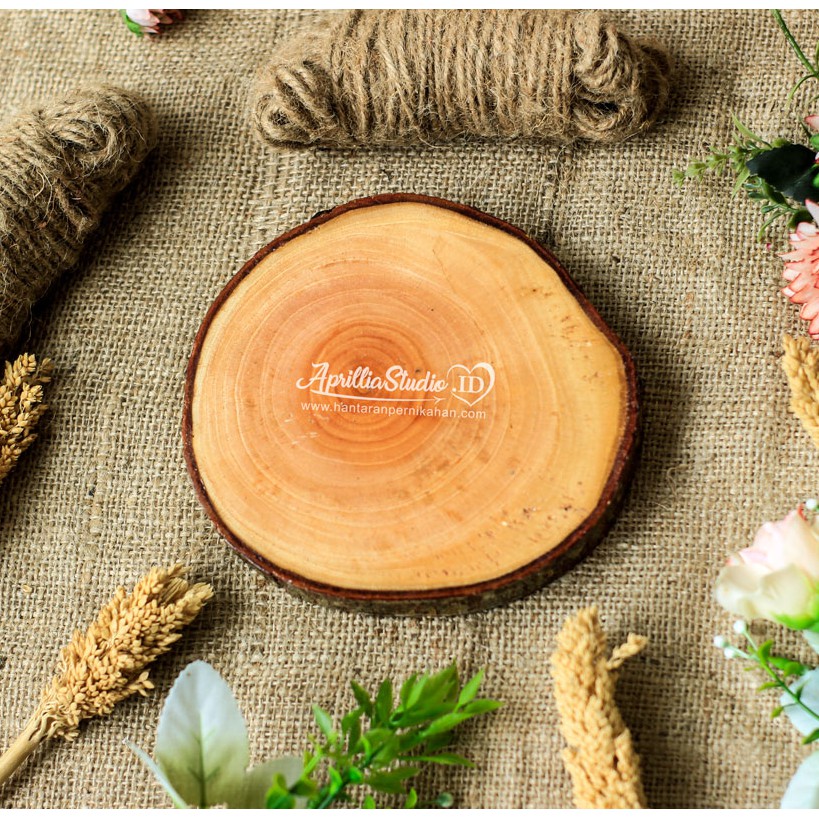 Potongan Kayu | Talenan Kayu | Slice Wood Diameter 11-12 cm Bahan Kerajinan Untuk Dekorasi Craft Bebas Jamur Dan Kutu