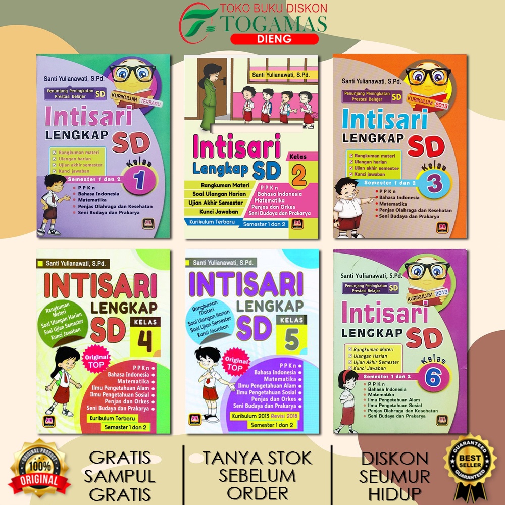 INTISARI LENGKAP SD KELAS 1 2 3 4 5 6 SMT 1&amp;2 KURIKULUM TERBARU / SANTI YULIANAWATI