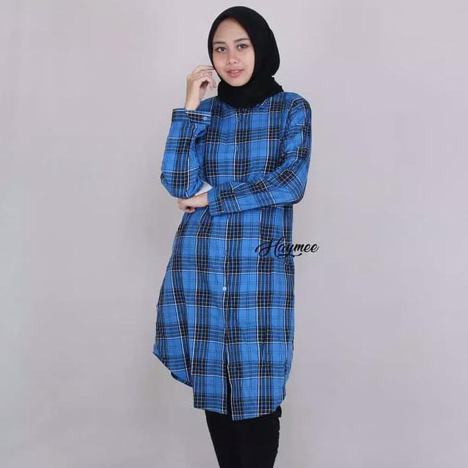 Kemeja Flanel Tunik Wanita