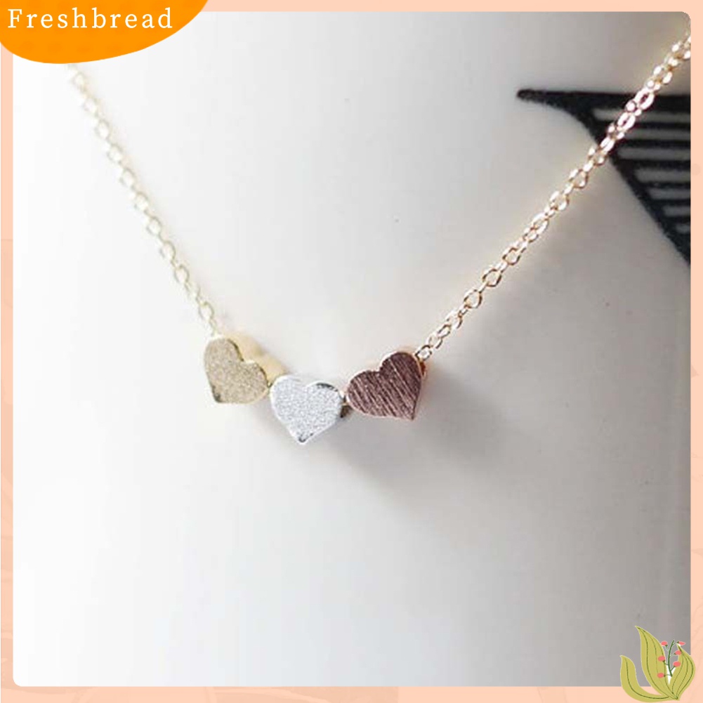 Terlaris Elegant Three Love Hearts Charm Pendant Necklace Women Cocktail Casual Jewelry