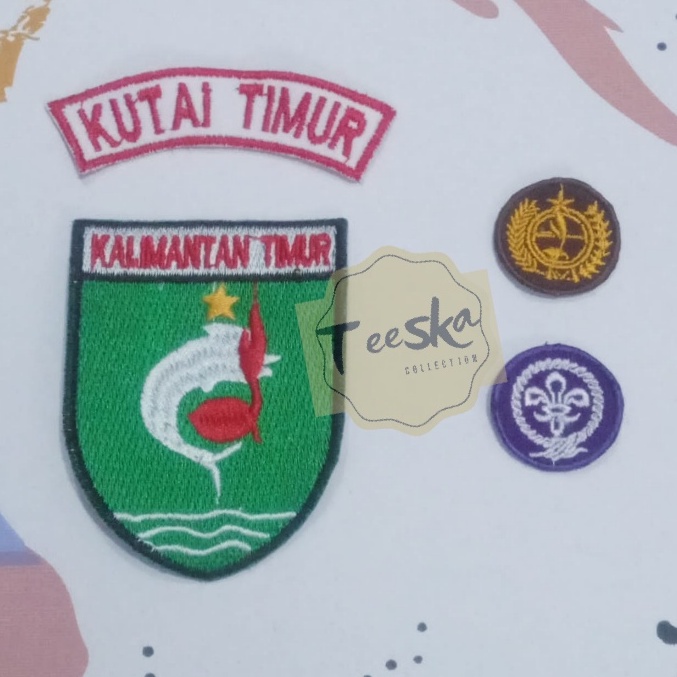Jual Set Atribut Seragam Pramuka Logo Tunas Kelapa dan Wosm, Logo Kwartir Daerah ( Kwarda