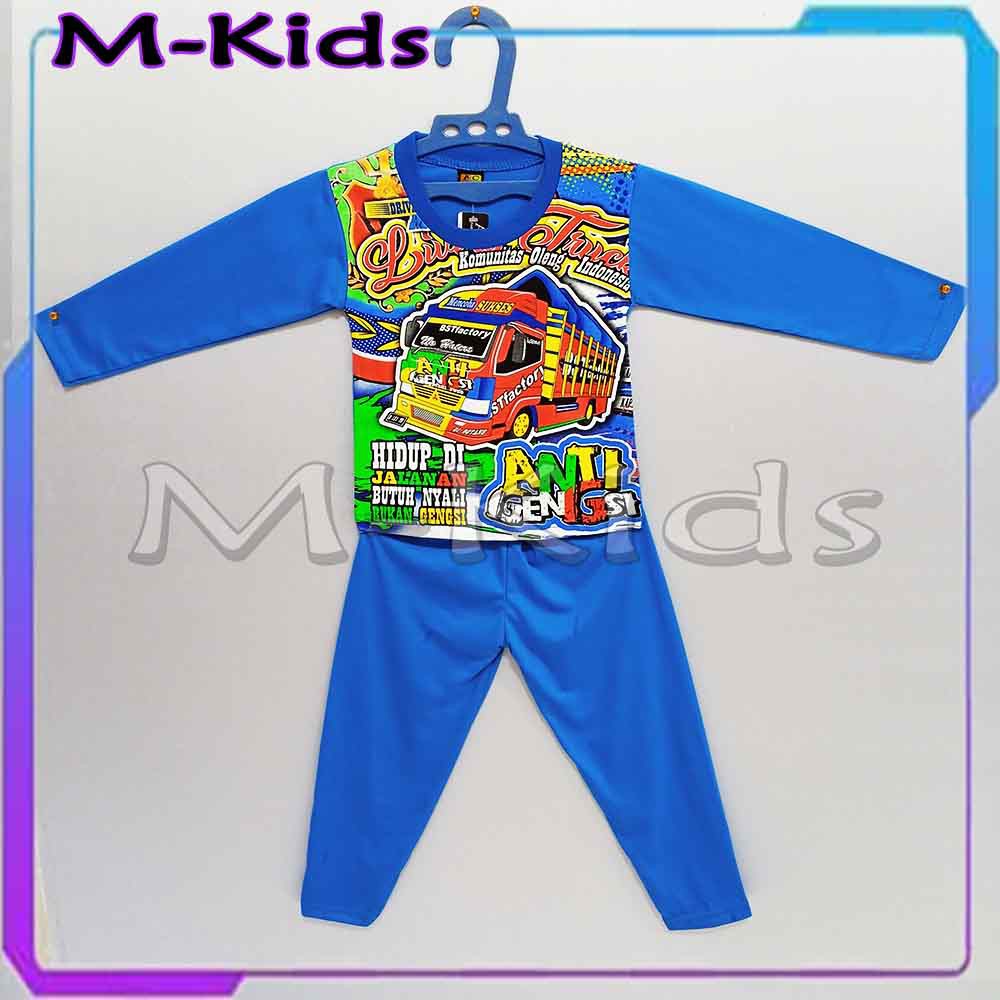 MKids88 - Baju Setelan Panjang KAOS Anak Gambar Truk Oleng / Truck Oleng