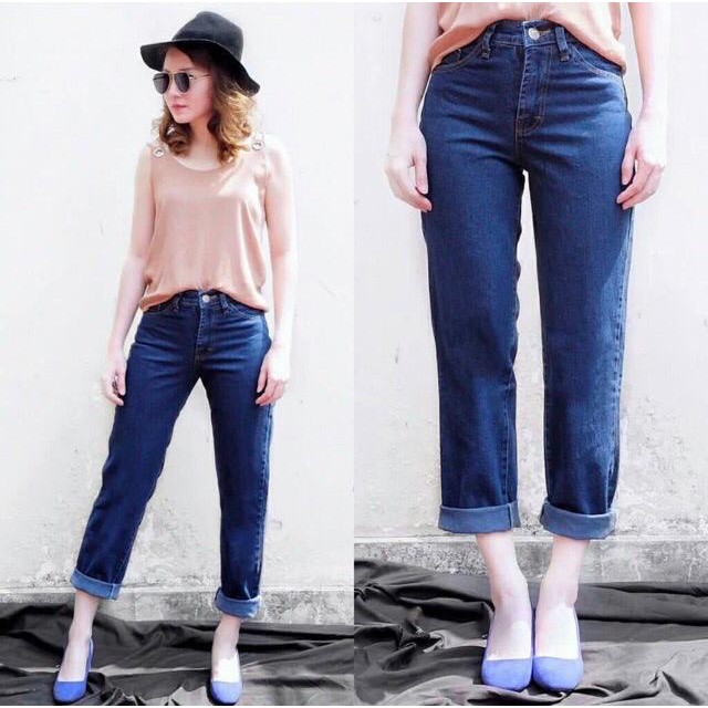 CELANA BOYFRIEND WANITA PREMIUM // BOYFRIEND JEANS WANITA PREMIUM (TEBAL)