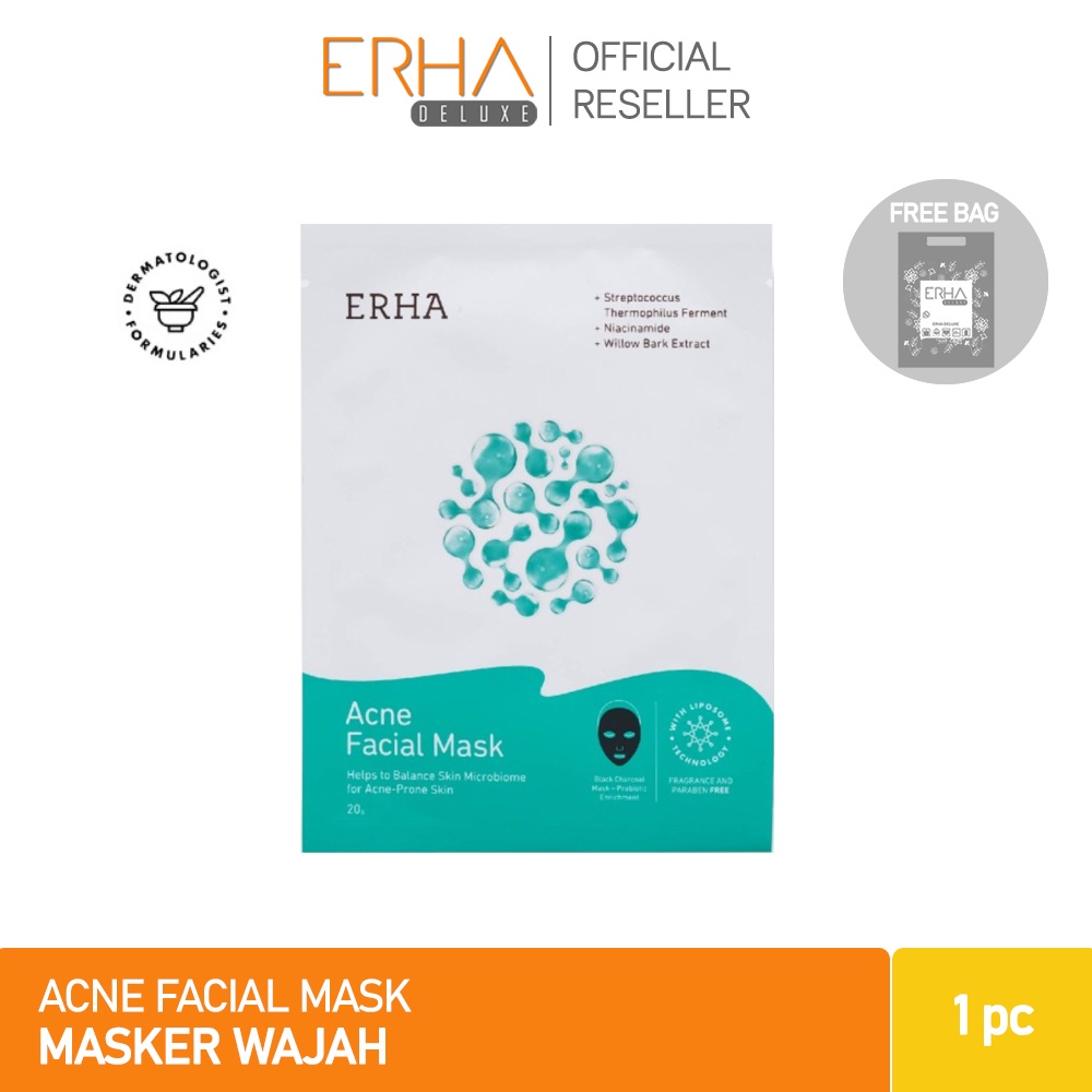 ERHA Masker Wajah Jerawat - Acne Facial Mask 1 pcs Liposome Formula