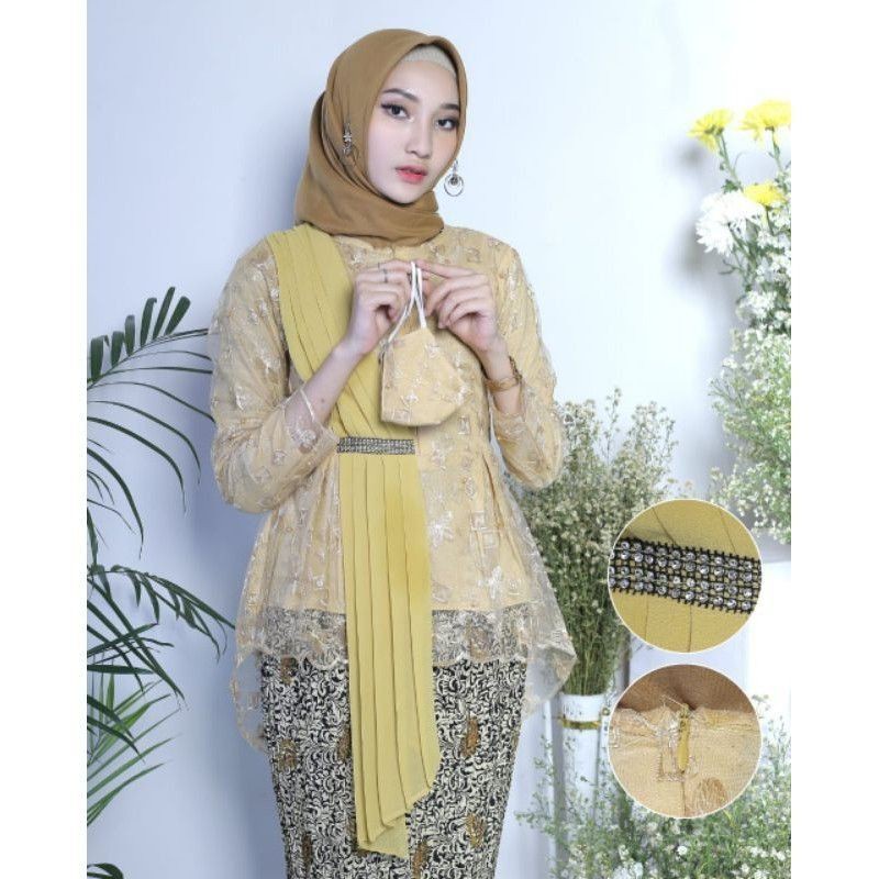 TERMURAH ATASAN KEBAYA AURORA SELENDANG KEBAYA TULLE MODERN - KEBAYA WISUDA - KEBAYA PESTA - KEBAYA SELENDANG