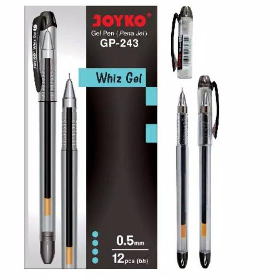 

Kekinian Gel Pen Pulpen Pena Joyko GP-243 Whiz Gel 0.5 mm 1 Box 12 Pcs 케