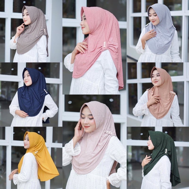 Hijab Instan JERSEY RUBBY KANCING