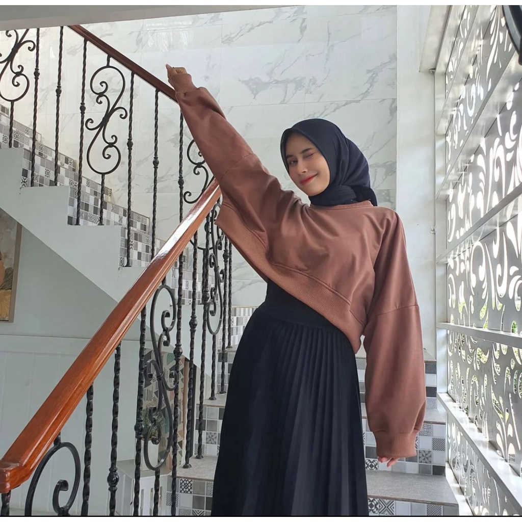 [COD] Sweater Oversize Wanita Oversize Extra Cropee XXL LD 130