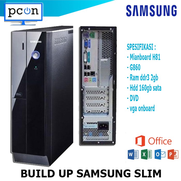 PC KOMPUTER PC BUILD UP SLIM SAMSUNG PENTIUM G DAN MONITOR 19&quot; LG NEW