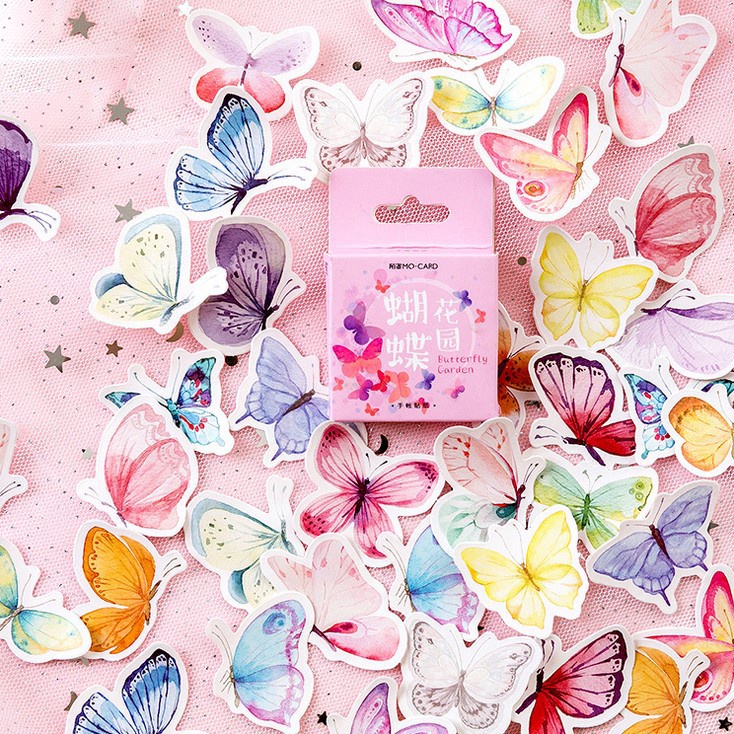 

Stiker Scrapbook Sticker Bujo Lucu Kupu-Kupu Butterfly (46 pcs)