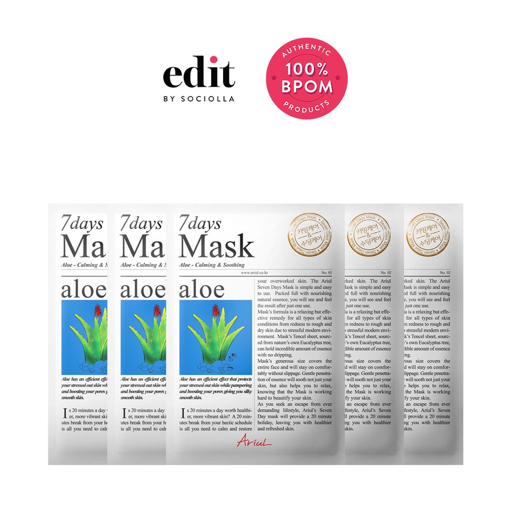 

Ariul Set of 5 - 7Days Mask Aloe - Edit by Sociolla