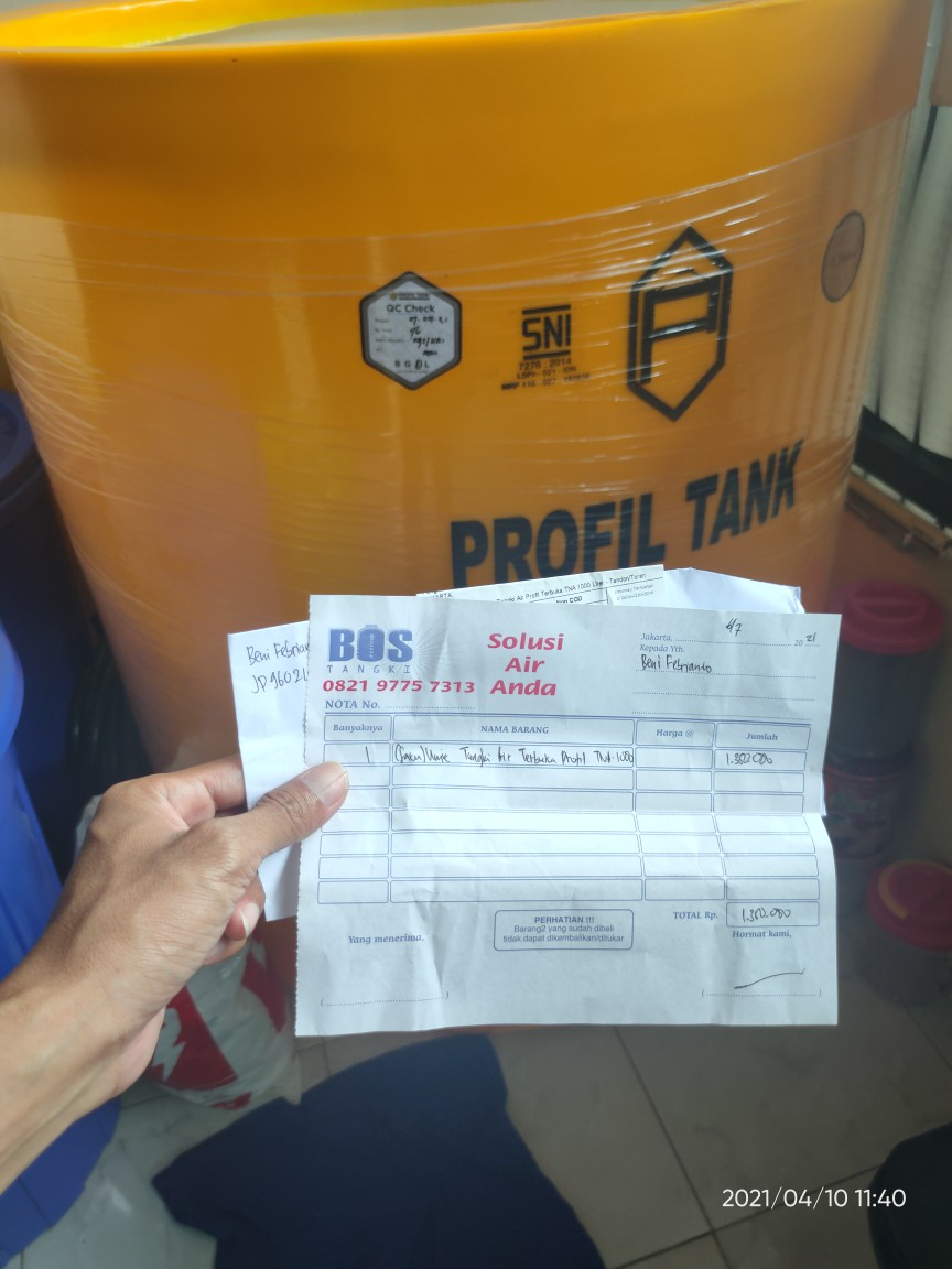 Tangki Air Profil Terbuka Tna 1000 Liter - Tandon/toren Terbuka