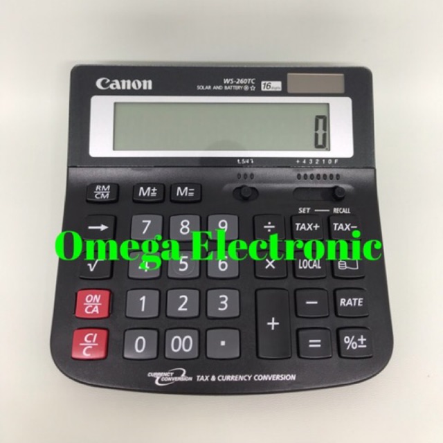 Canon Calculator WS-260TC - Kalkulator Meja Desktop Office 16 Digits